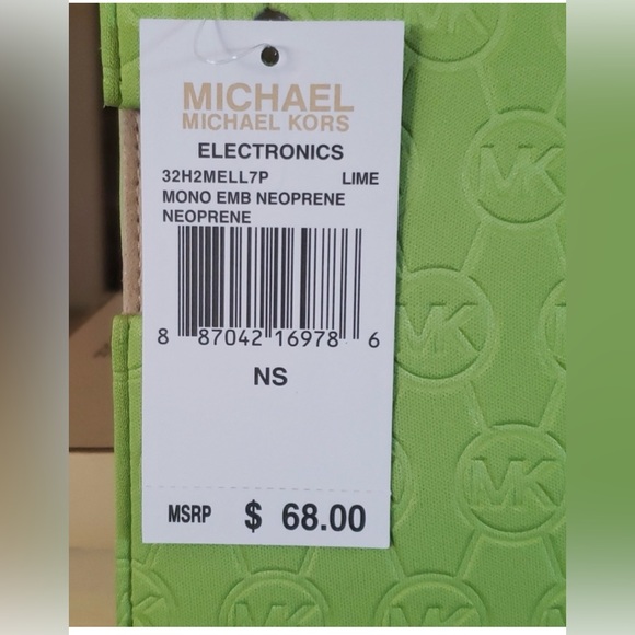 NWT Michael Kors Mono Embossed Neoprene Lime Ipad 2 Case - Picture 9 of 10